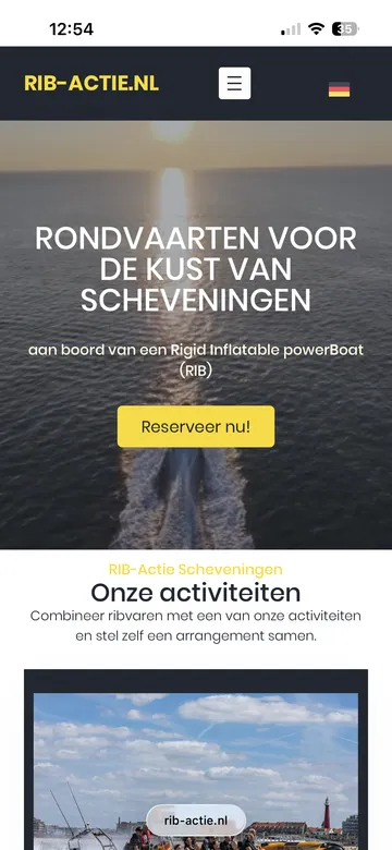 Screenshots van RIB-Actie op mobiel